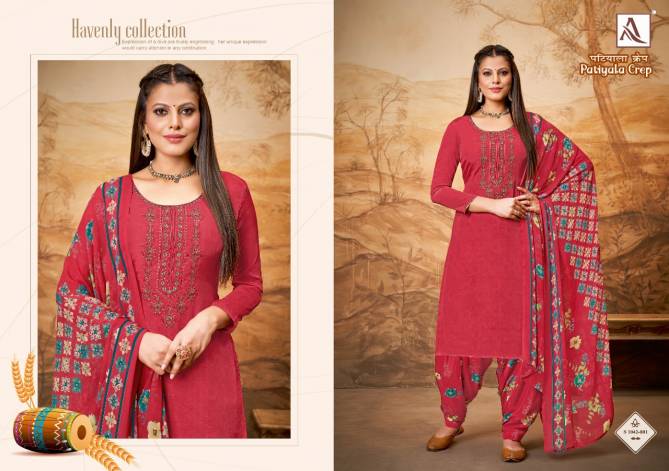 Alok Patiyala Crep Printed Designer Casual Wear Latest Dress Material Collection